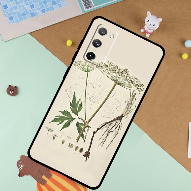 

Botanical Drawings Flowers Plants Soft Case For Samsung Galaxy S24 Ultra S9 S10 S20 S22 S21 Plus S23 FE S25 Ultra Funda Cover Galaxy S24 FE