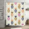 Colorful Pineapple Shower Curtain: Modern Bathroom Decor with Geometric Pattern (Set Includes Rings)