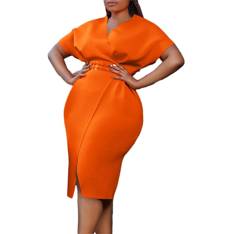 

Сексуальное женское платье с разрезом на поясе, модное платье с v-образным вырезом