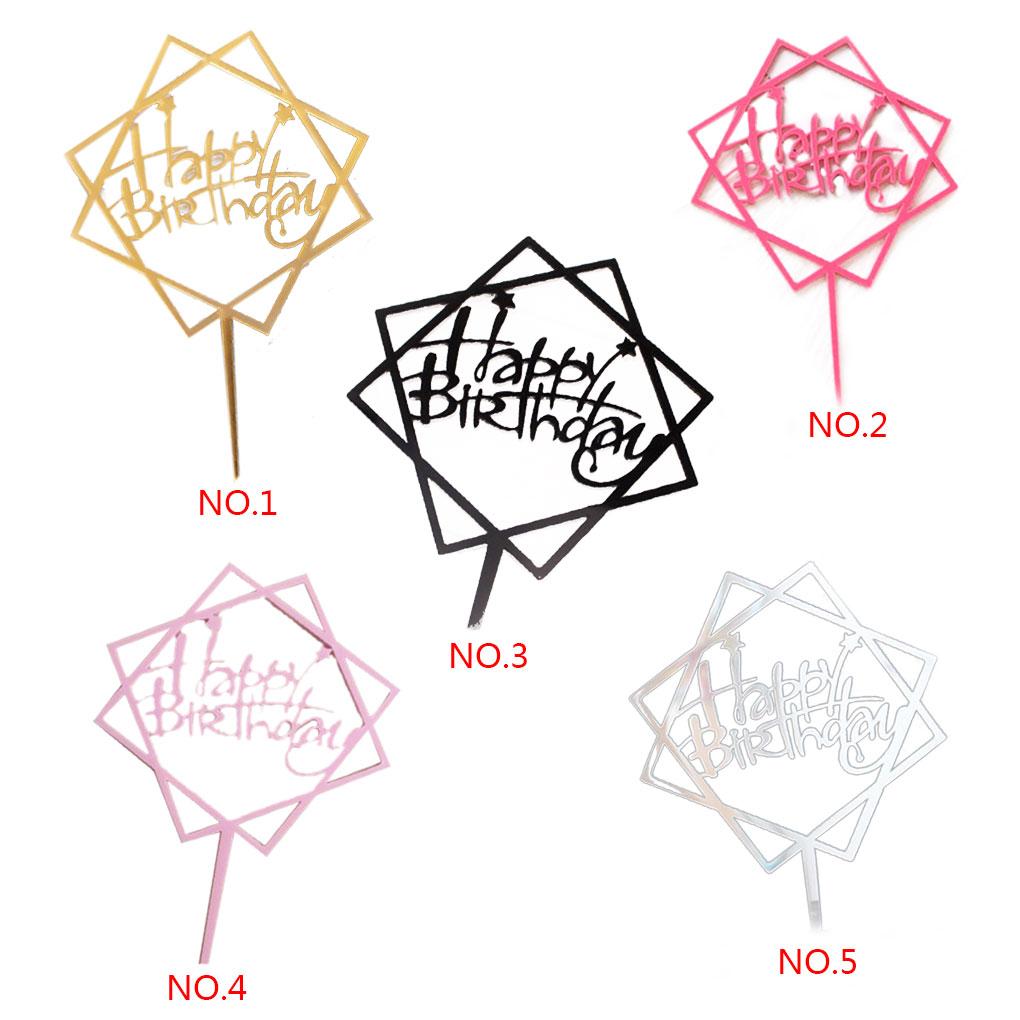 Doppelschichtiger quadratischer Sternkuchen Acryl-Topper DIY Cupcake-Stiel Geburtstagsparty Dessertdekoration