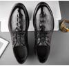 Men's Crocodile Pattern Leather Lace-up Shoes - Round Toe, Business Casual & Formal Style