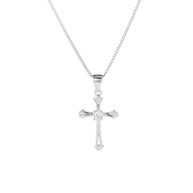 Wanying S925 Sterling Silver Cross Pendant for Women - European & American Fashion Celebrity Inspired Jewelry