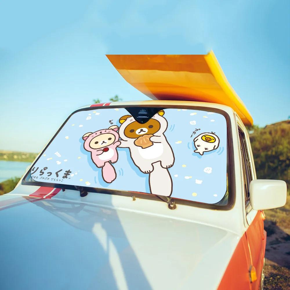 Rilakkuma Car Sunshade - Cute Windshield Sun Protection