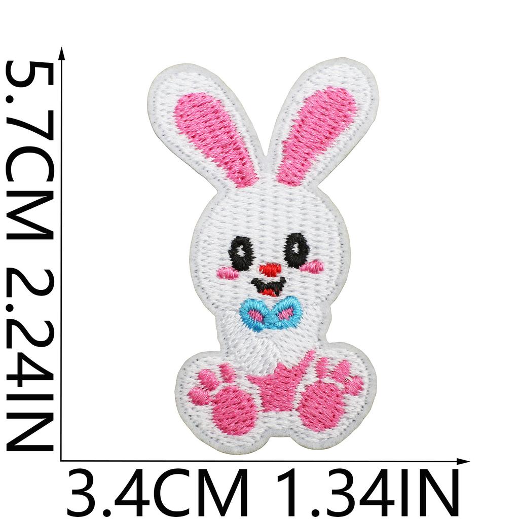 Holiday Dress Embroidery Cloth Sticker Easter Bunny Patch Sticker Cartoon Egg Computer Embroidery Label Carrot Chapter Boy