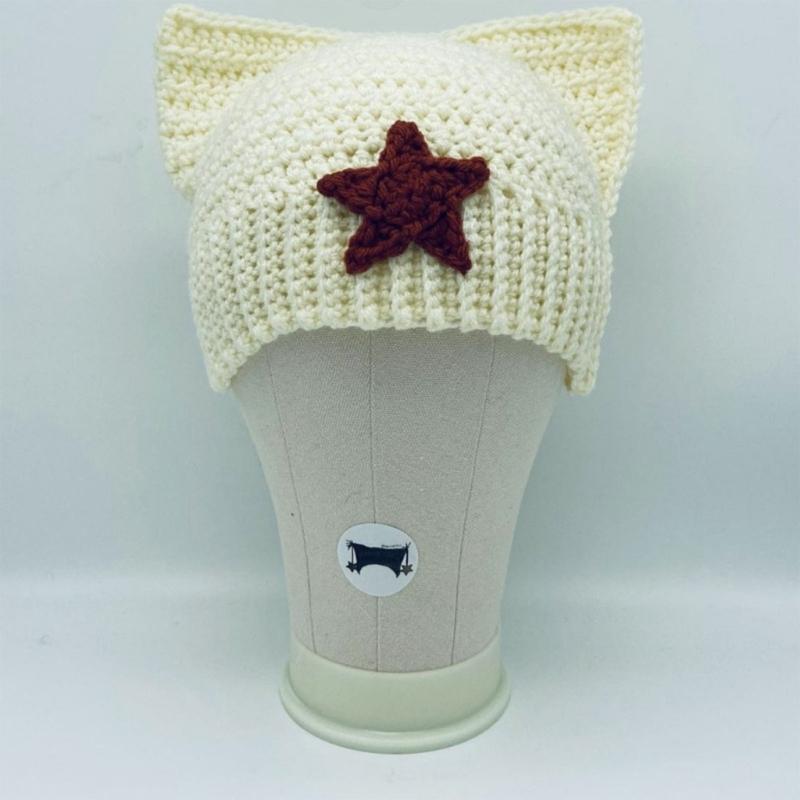 Fashion Women Beanie Hat Lovely Girls Devil Ear Knit Hats Photography Headwear
