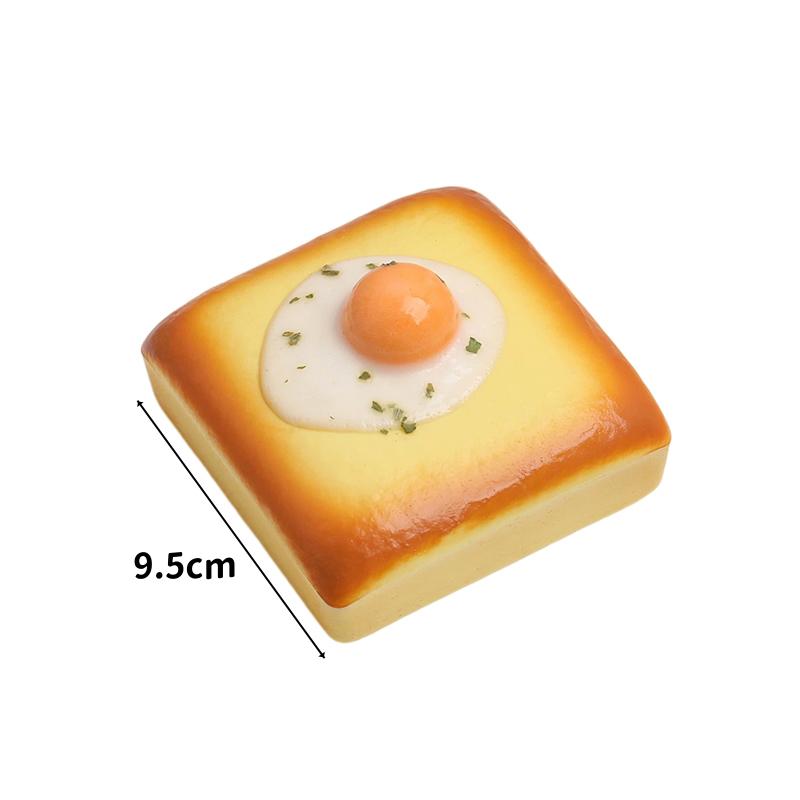 3D Realistisches Spiegelei Toast Squishy Fidget Spielzeug Langsam Aufgehend Dehnbar Quetsch-Druckentlastungsspielzeug Bestes Freundengeschenk für Erwachsene