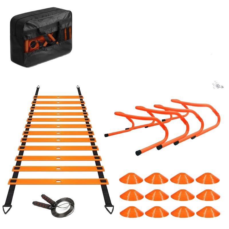 Agility Training Kit: Ladder, Dribbling Bag, Markers, Cones & Resistance Band - Compact & Popular