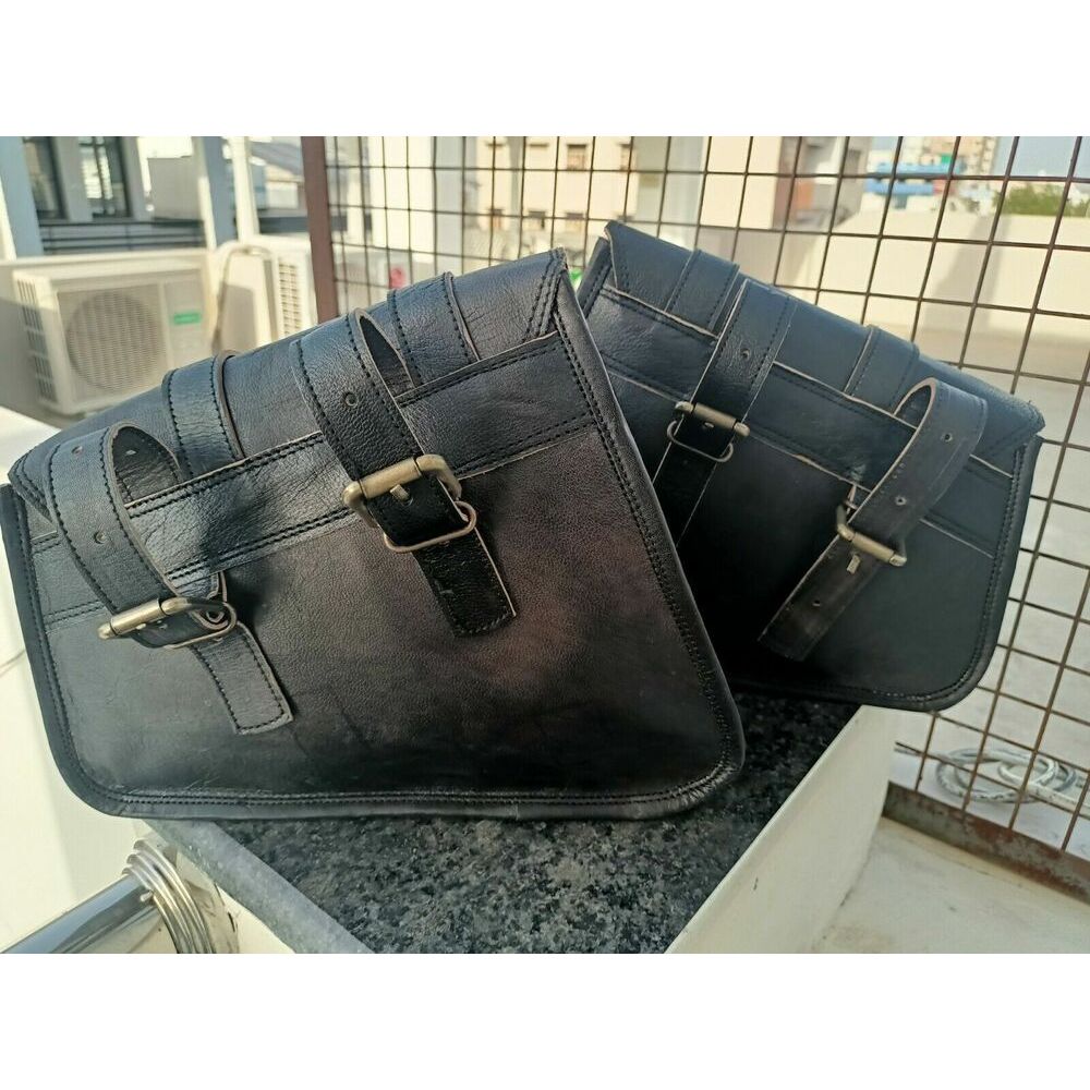 Motorrad Sattel Komplettset Gepäcktaschen für Sportster 3 Stück Ledertaschen
