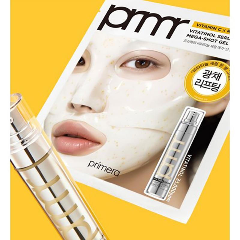Primera Vitatinol Mega-Shot Gel Mask 34g for Radiant, Firm Skin, Korean