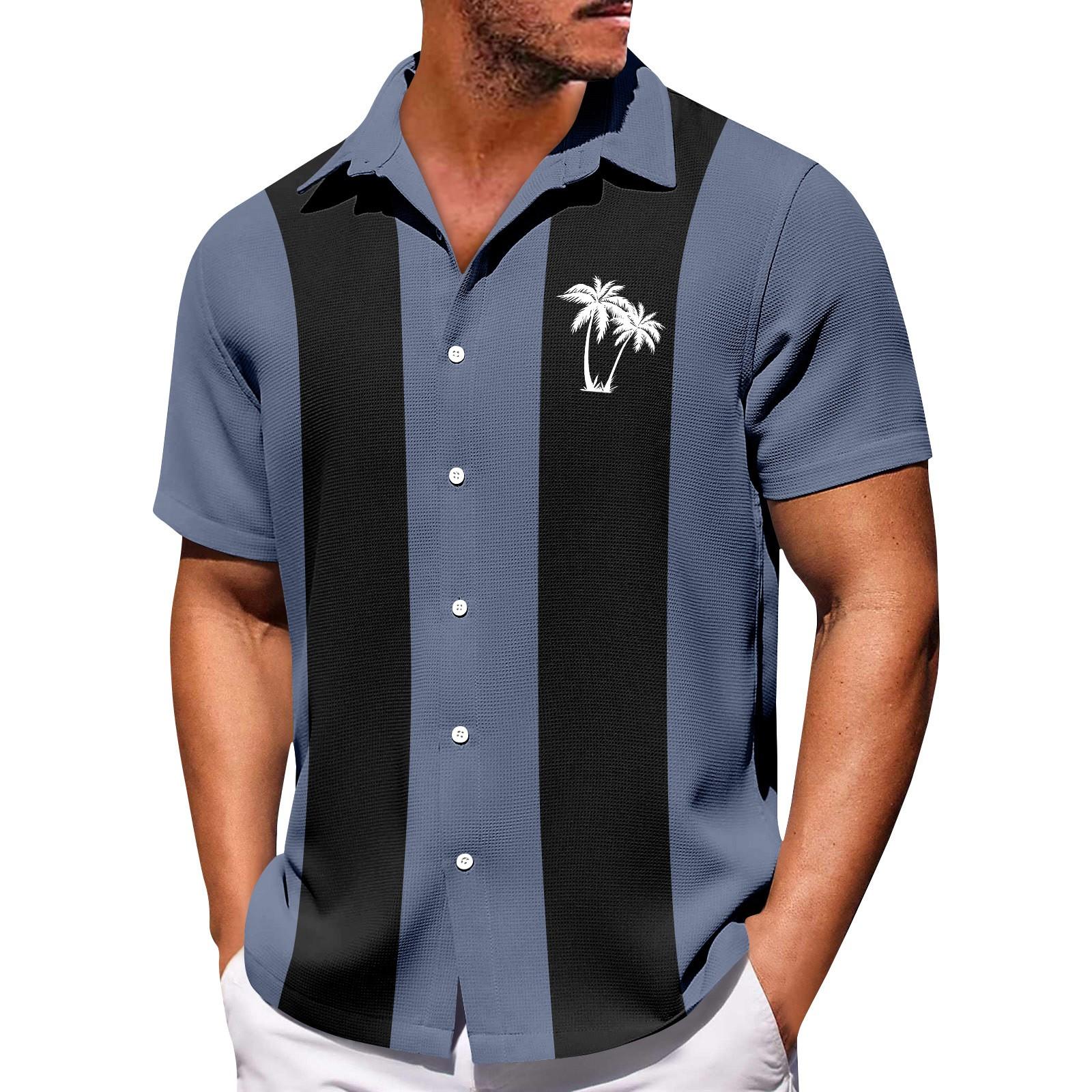 

Мужские гавайские рубашки с короткими рукавами и пуговицами с принтом. Мужские повседневные модные рубашки с короткими рукавами. XXXL синий