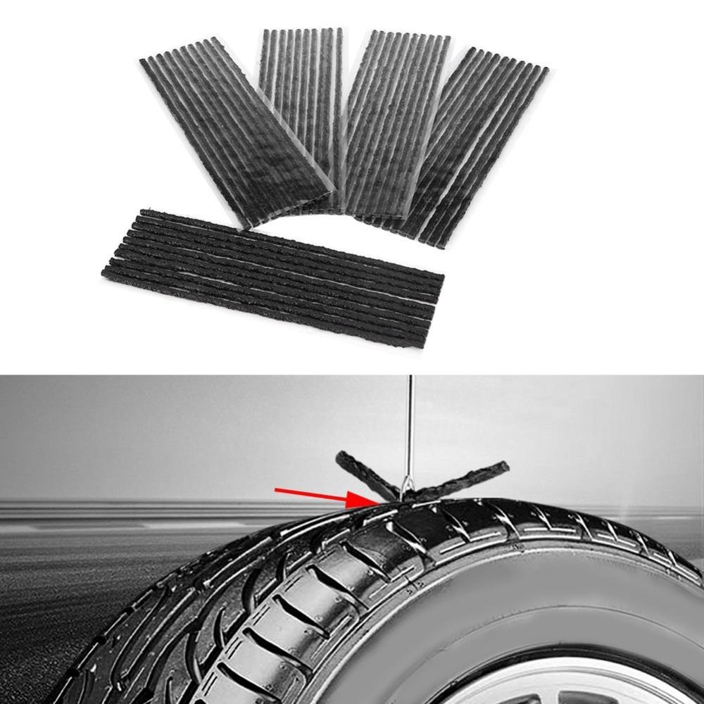 50PCS Rubber Tire Repair Plugs Kit No Glue Tubeless Seal Strip Emergency Repair