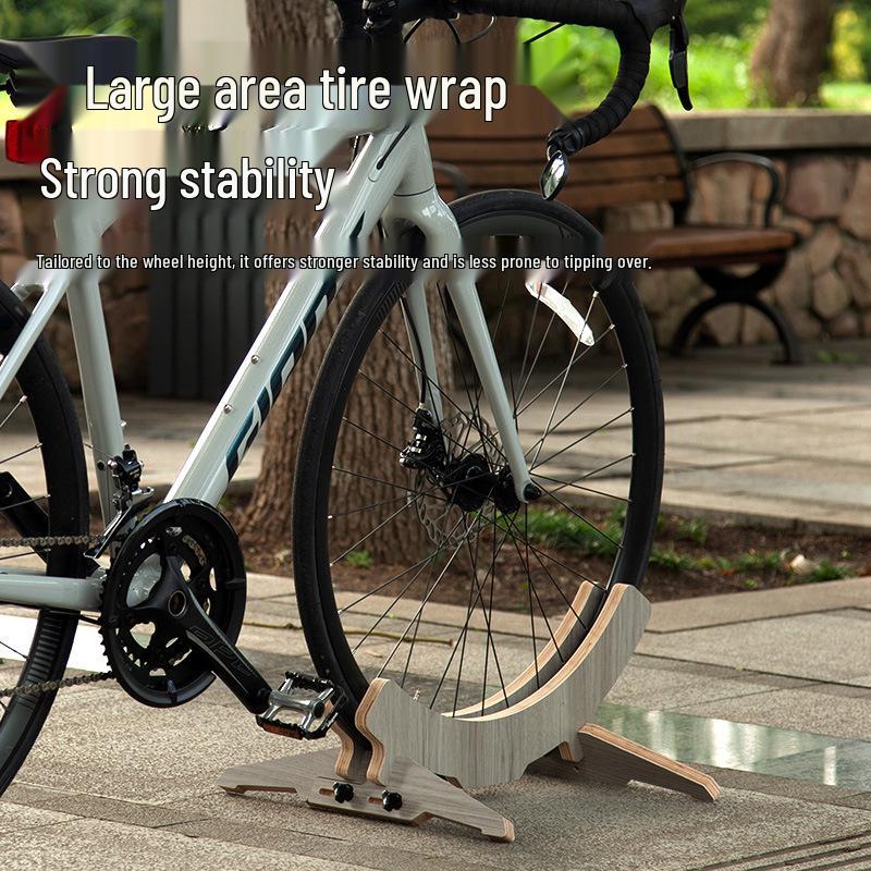 Retro Adjustable Bicycle Kickstand and Wood Display Stand for Mountain Bikes