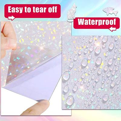 1 Sheet Transparent Laser Stickers Waterproof Labels DIY Holographic Laminated Vinyl Laminate Adhesive Stickers