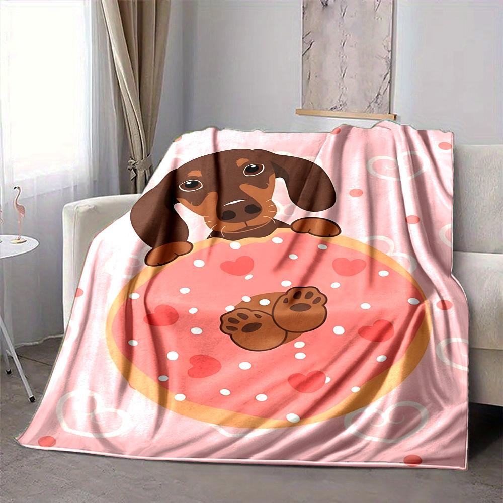 1 Stück Donut Hund Leichte Flanelldecke, Bequeme und Warme Decke, für Büro und Camping Schlafsofa, Wohnzimmer152