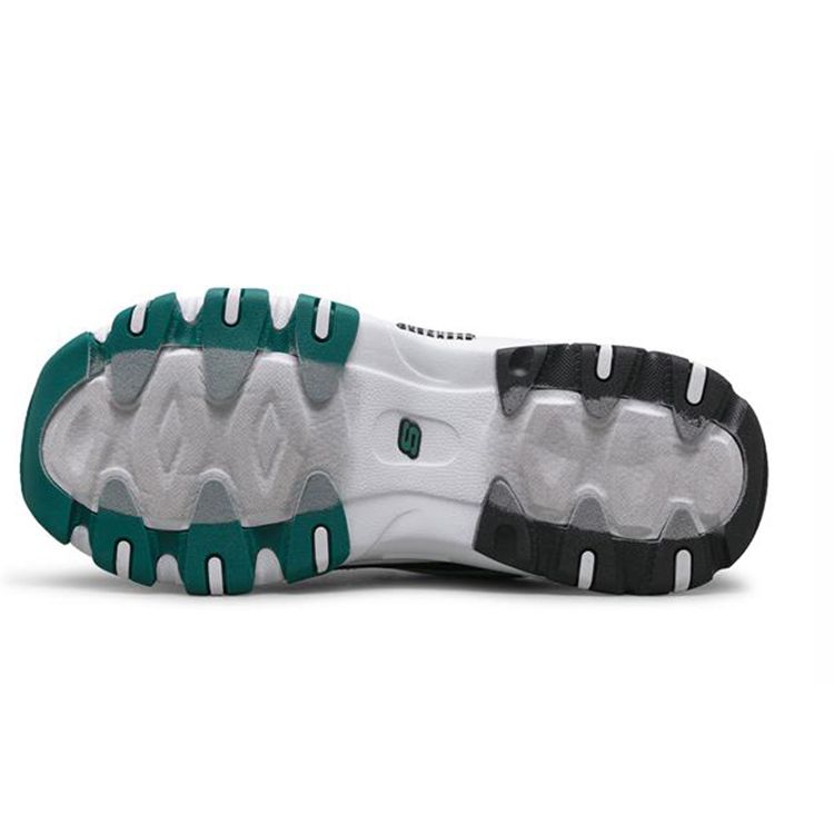 Skechers Scarpe Sportive Casual Basse DLites 2.0 Scarpa da Ginnastica per Bambini Bianco Verde 98882L-WGRN