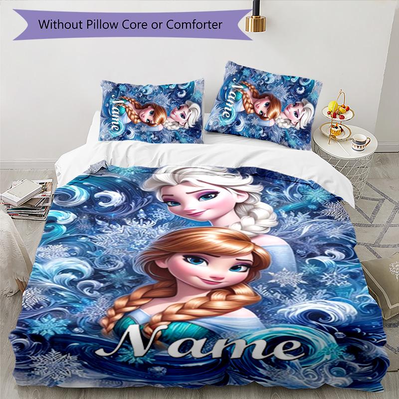 3pcs Frozen6 Cover Set - Personalized Name, HD Printed Bedding with 1 Cover and 2 Pillowcases - Perfect for Home Decor, Easy Care