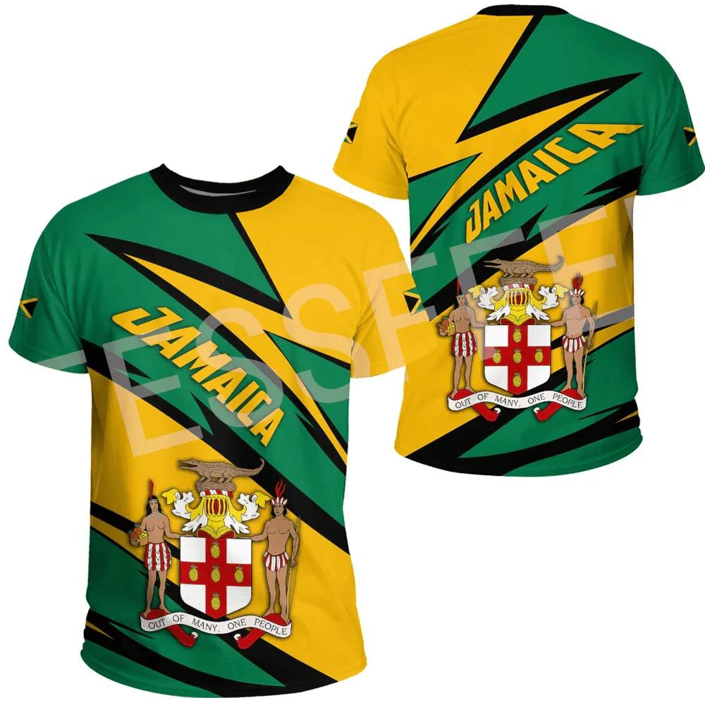 ETST WENDY 005 Tessffel Jamaica Lion Emblem Zomer Nieuwe Mode 3D Print Tops Tee T-shirt Mannen Vrouwen Korte Mouw T-shirt Streetwear Stijl-8 XL