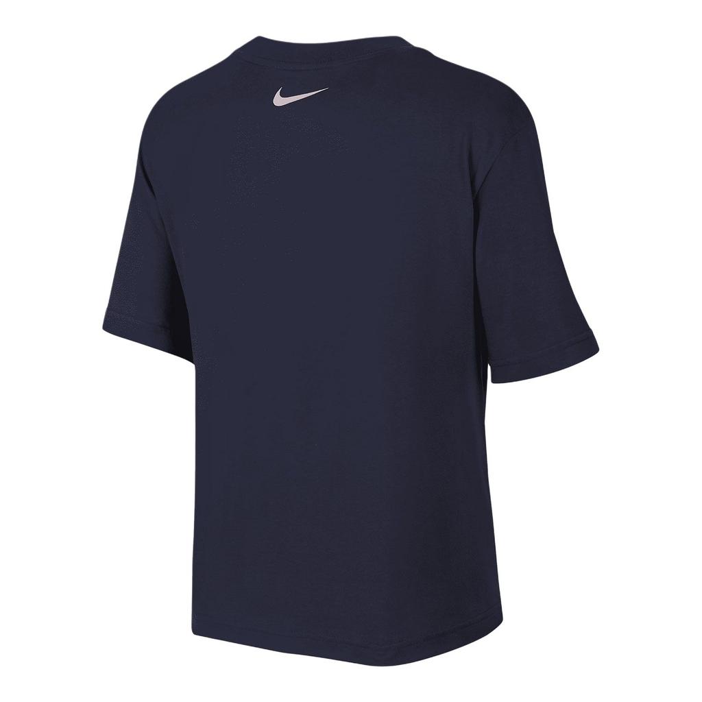Nike Logo Print Comfortable Casual Round Neck Sports Short Sleeve T-Shirt Women Tops Dark-Blue DD9629-451