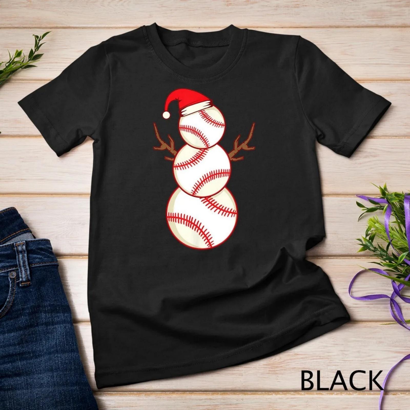 

Baseball Snow Man Christmas Player Fan T Shirt XXXXXL чорний