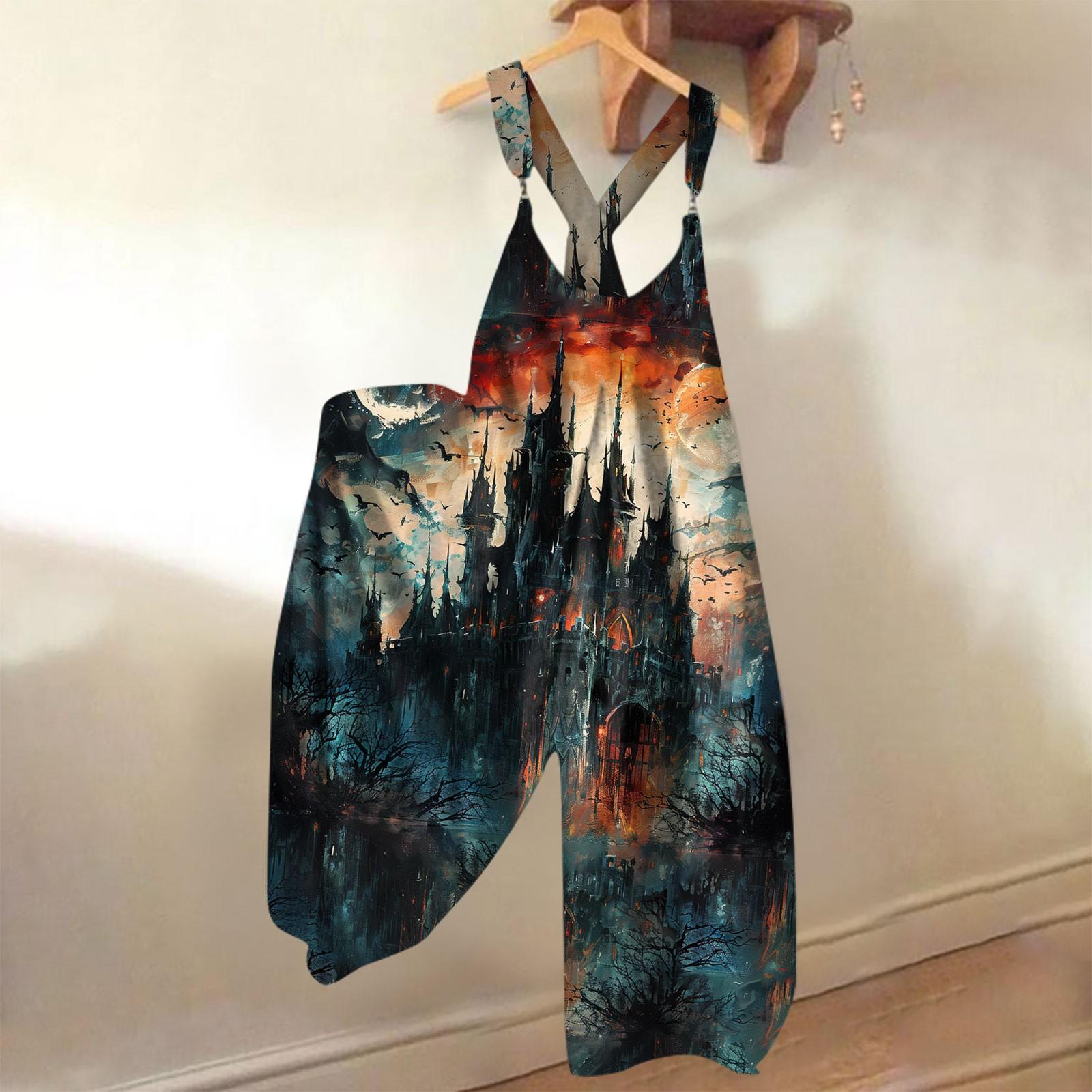 Широкие штанины комбинезоны для женщин повседневные свободные комбинезоны без рукавов — фото 10