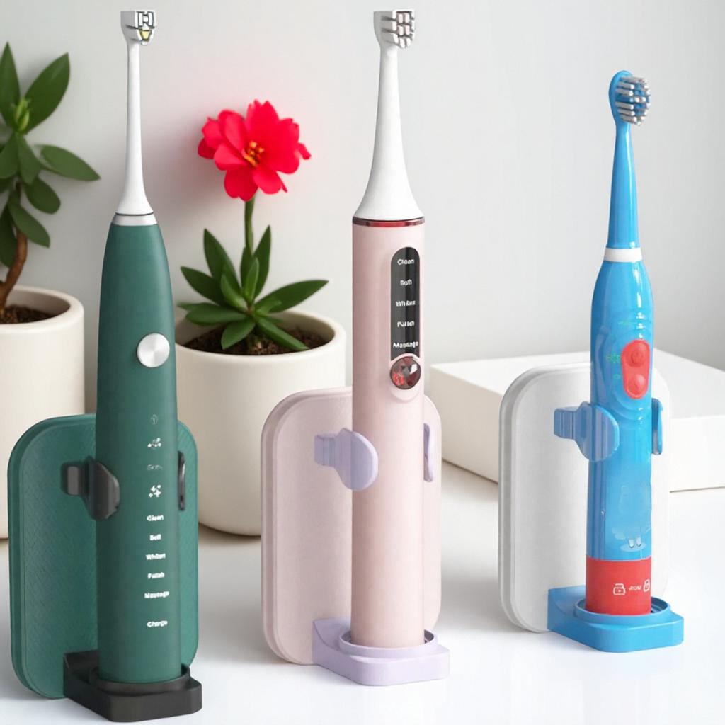 Elektrischer Zahnbürstenhalter Wandmontiert Badezimmerzubehör Spurloser Zahnbürstenständer Gestell Heimorganisator