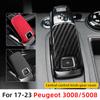 Accesorii Auto Fibra de Carbon Piele Mâner Schimbător Decorațiune Potrivit pentru Mașină Automată Manetă Schimbător Interior Decor Pentru Peugeot 3008 5008