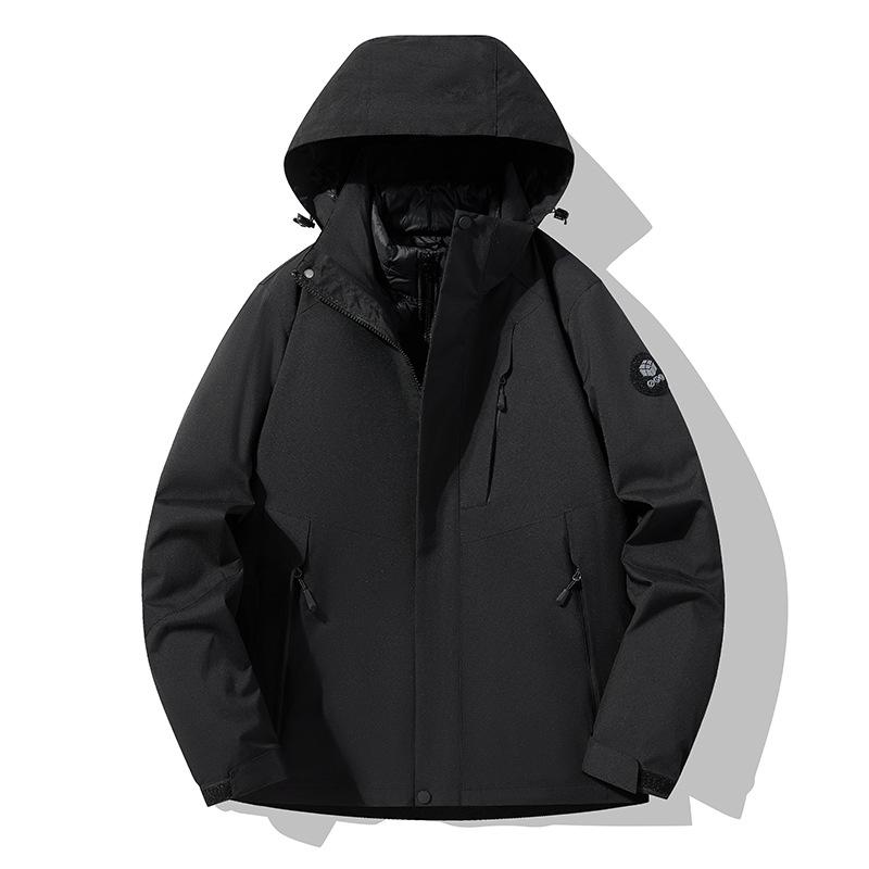 New Autumn and Winter Outdoor Thickened Windproof Waterproof Jacket for Men and Women Down Warm Three-in-one or Two
