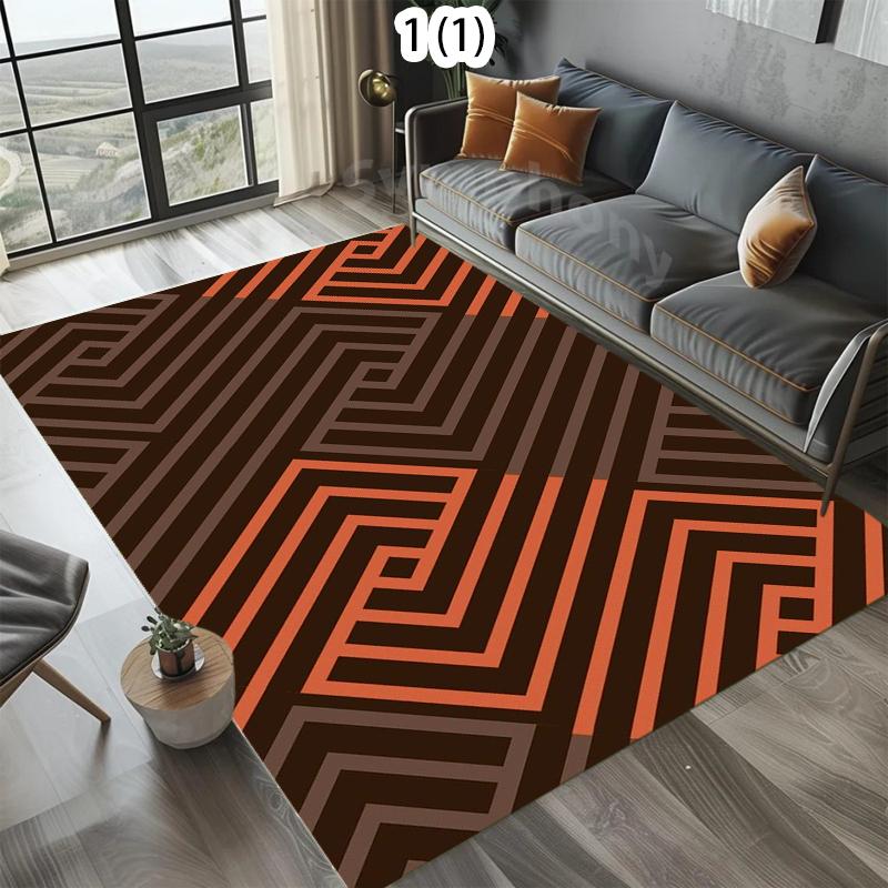 Minimalist Geometric Rug Washable Indoor/Outdoor Carpet for Living Bedroom Yoga Entrance Door Mat Anti-Skid Backing Longevit