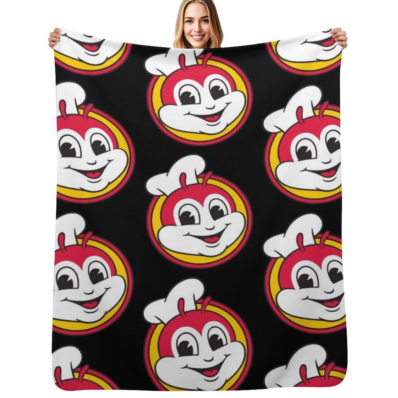 Exquisite Fashion Items Unisex White Jollibee Throw Blanket No Pilling Soft Warm Blanket For Bed