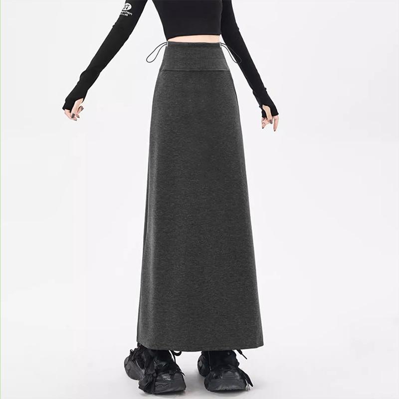 2026 Maternity High Waist Flowy Midi Skirt - Spring/Summer Slimming Hip Hugger Fishtail Design XL