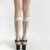 Calze da donna stile giapponese Calzini alti al ginocchio Calzini lunghi in nylon trasparente ultrasottile Calzini al ginocchio JK Lolita per ragazze dolci