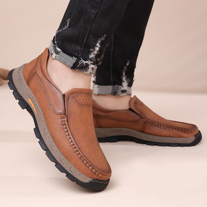 Men's shoes Outdoor casual shoes Men's wear-resistant tooling leather shoes Non-slip sports hiking shoes Men's