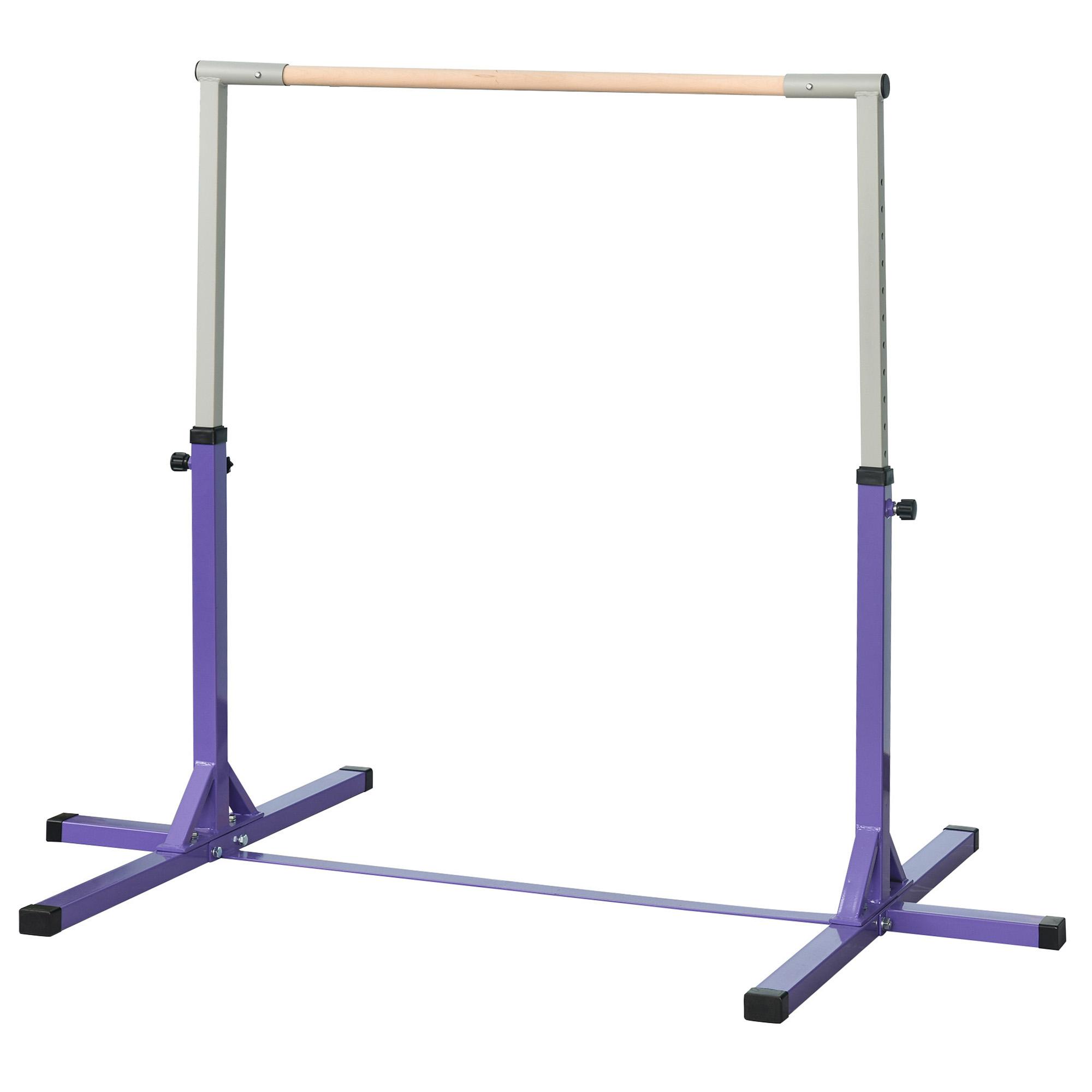 Barre Fixe de Gymnastique Réglable en Hauteur Pour Enfants Juniors Kip High Bar Fitness Violet