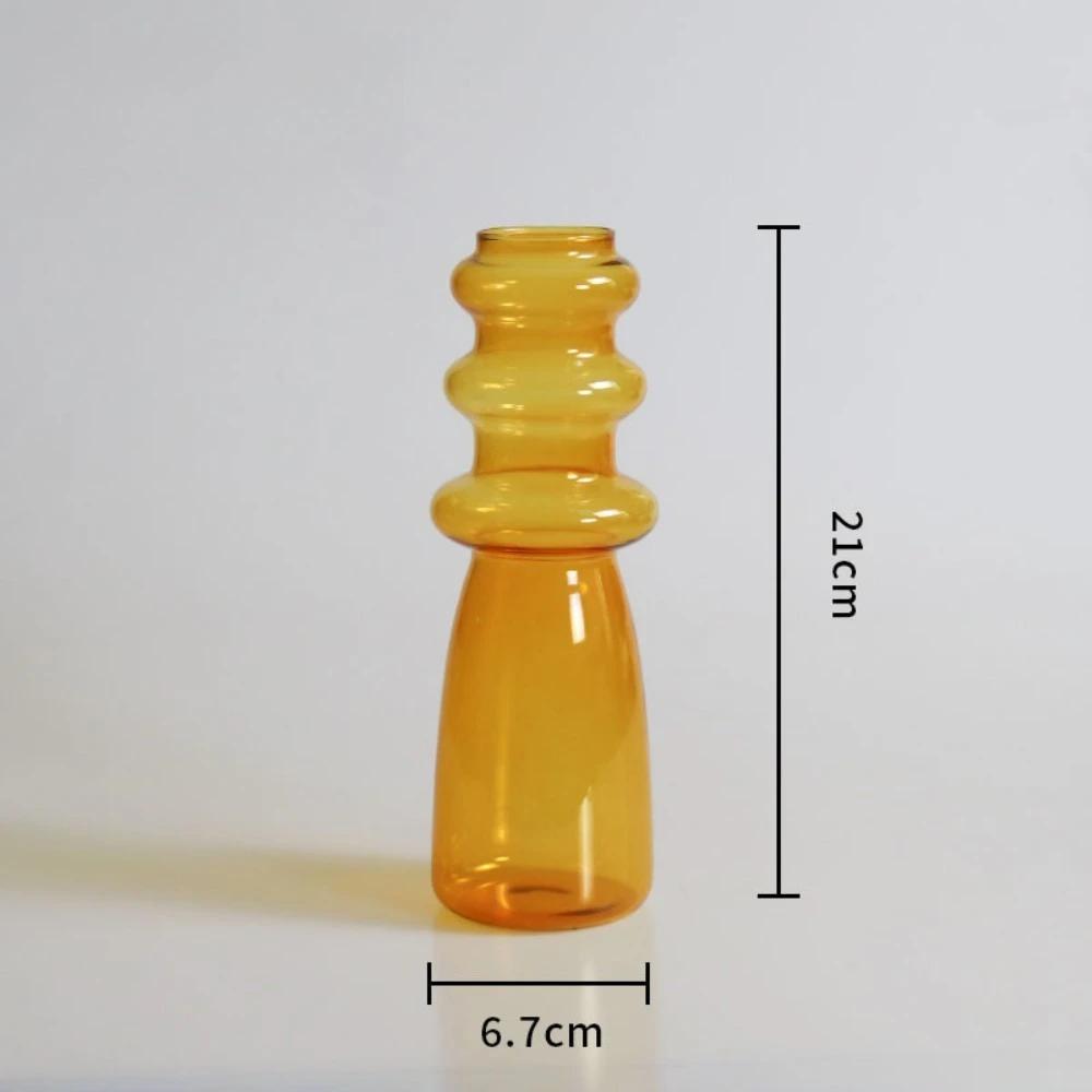 Современная Простая Цветная Стеклянная Ваза Креативная Спиральная Волна Стеклянная Ваза Декоративные Элементы для Гостиной Цветочные Домашние Украшения жёлтый