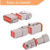 174 Stück 12 Kits DT-Serie DT-Steckverbinder-Kit 2 3 4 6 8 12-Pin-Steckverbinder mit Größe 16 gestanzten Kontakten für Deutsch-Steckverbinder, IP68 Wasserdicht Automobil