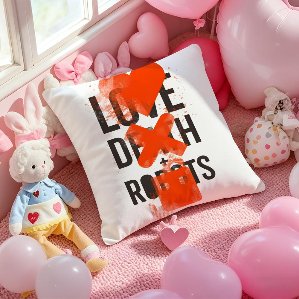 Love Death & Robots Cushion Cover Pattern Printed Pillowcase for Living Room Sofa Cushion Cover & Bedroom Decor