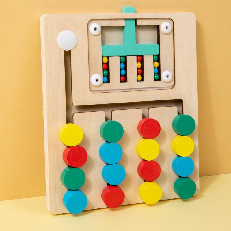 Double-Sided Montessori Wooden Ball Game for Early Logical Thinking and Color Recognition