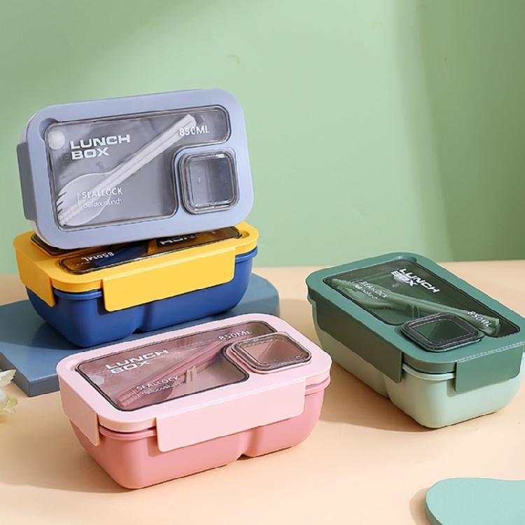Mehrteiliger Lunchbehälter mit versiegeltem Deckel, Kunststoff, mikrowellengeeignet, zur Trennung von heißen und kalten Speisen