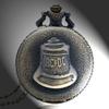 Antique Steampunk ACDC Hells Bell Quartz Pocket Watch Retro Necklace Pendant