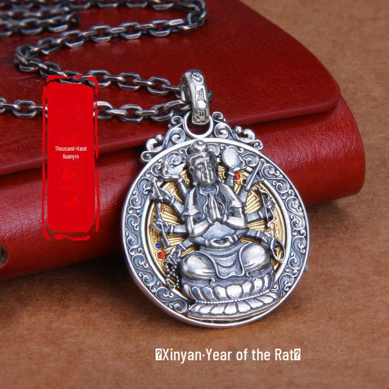 Thai Amulet Chinese Zodiac Buddhist Necklace Pendant Retro Vintage Protect Charm Talisman Powerful Money Wealth Success Health Lucky Unisex Men Women