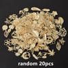 Light Gold Color Plant Series Random Mix 10/20/30/50pcs Ginkgo Tree Maple Leaves Flower Charms For Jewelry Making Bulk Pendants