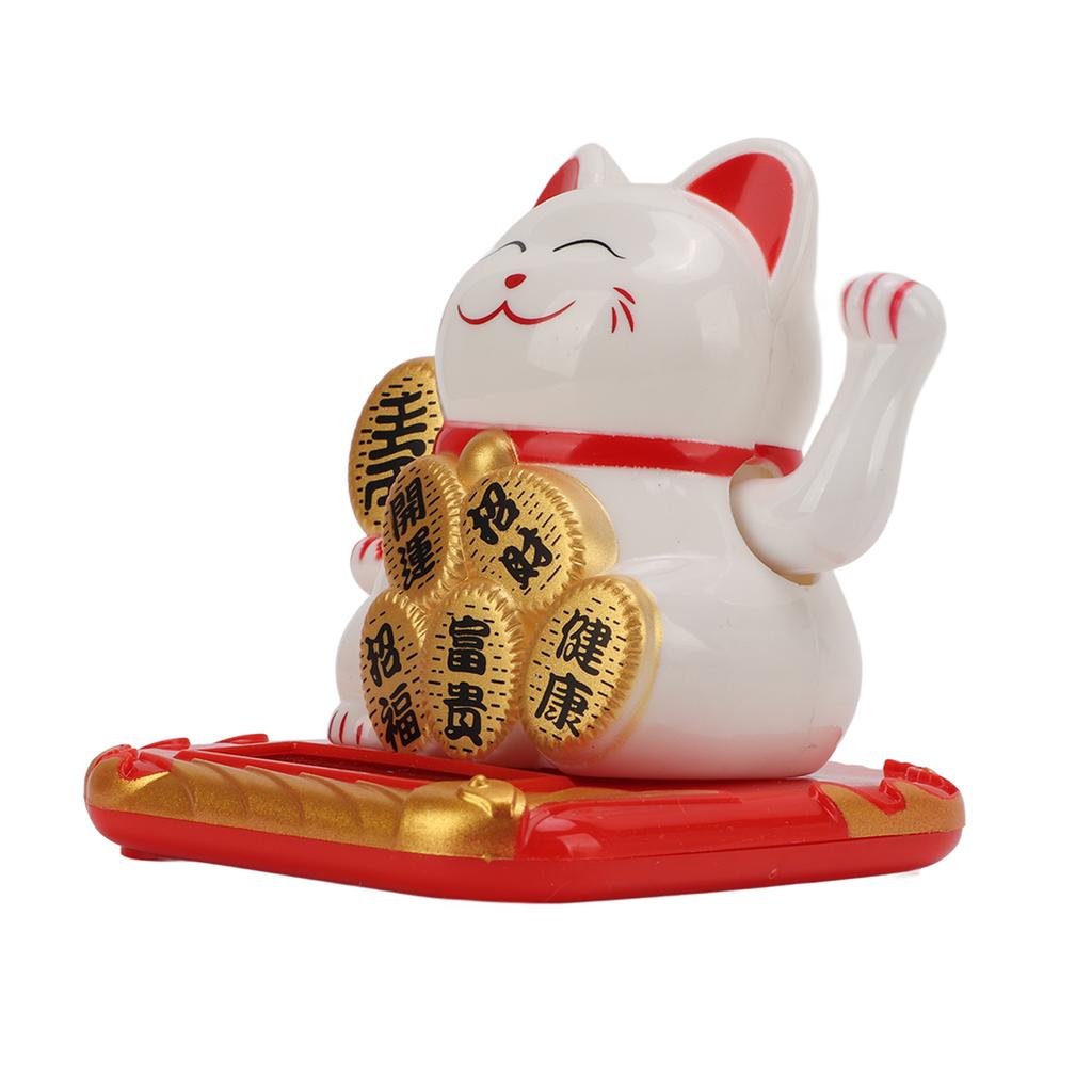 Cat Solar Powered   Size Bring in Wealth and Treasure Cute Smile   Maneki Neko for Car Bedroom