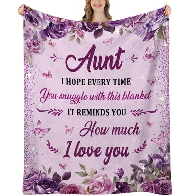 1pc Aunt Gift Blanket, Best Aunt Ever, Birthday Christmas Halloween Thanksgiving, from Nephew