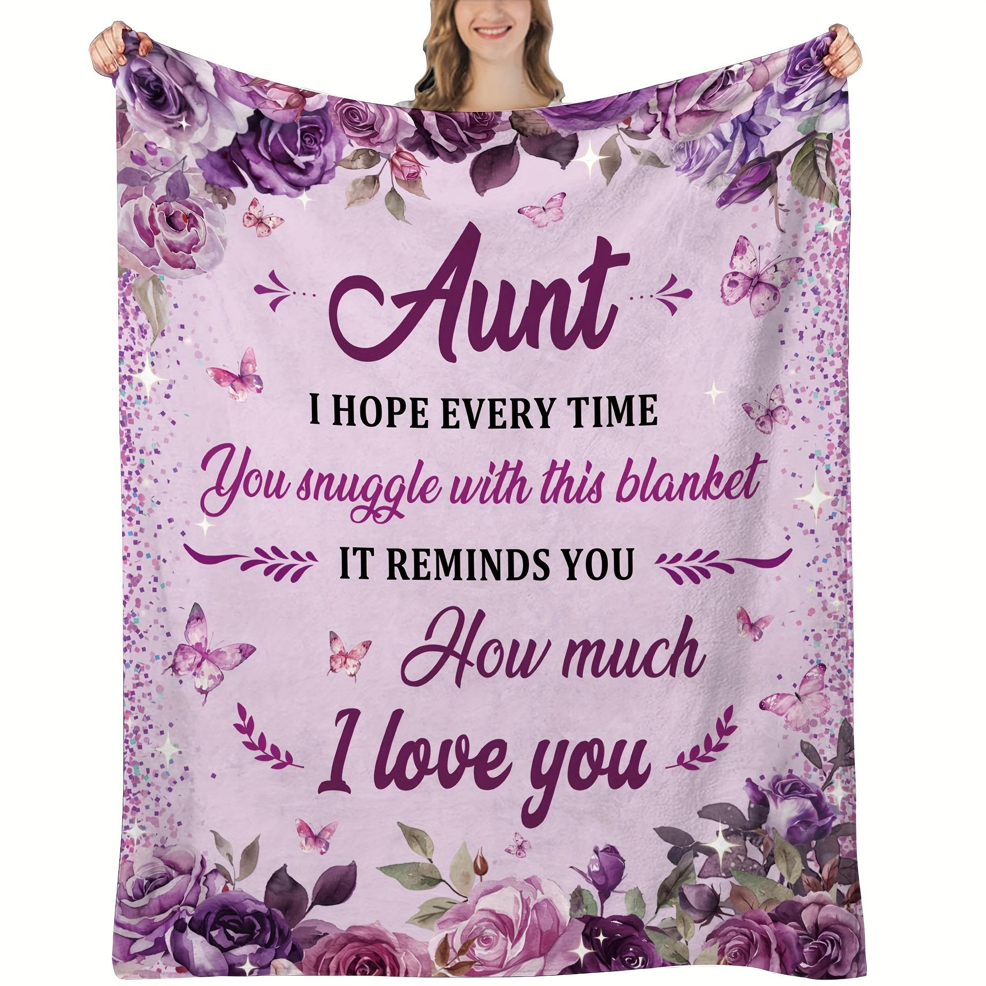 1pc Aunt Gift Blanket, Best Aunt Ever, Birthday Christmas Halloween Thanksgiving, from Nephew Size: 75*100cm, Weight: 230 GSM