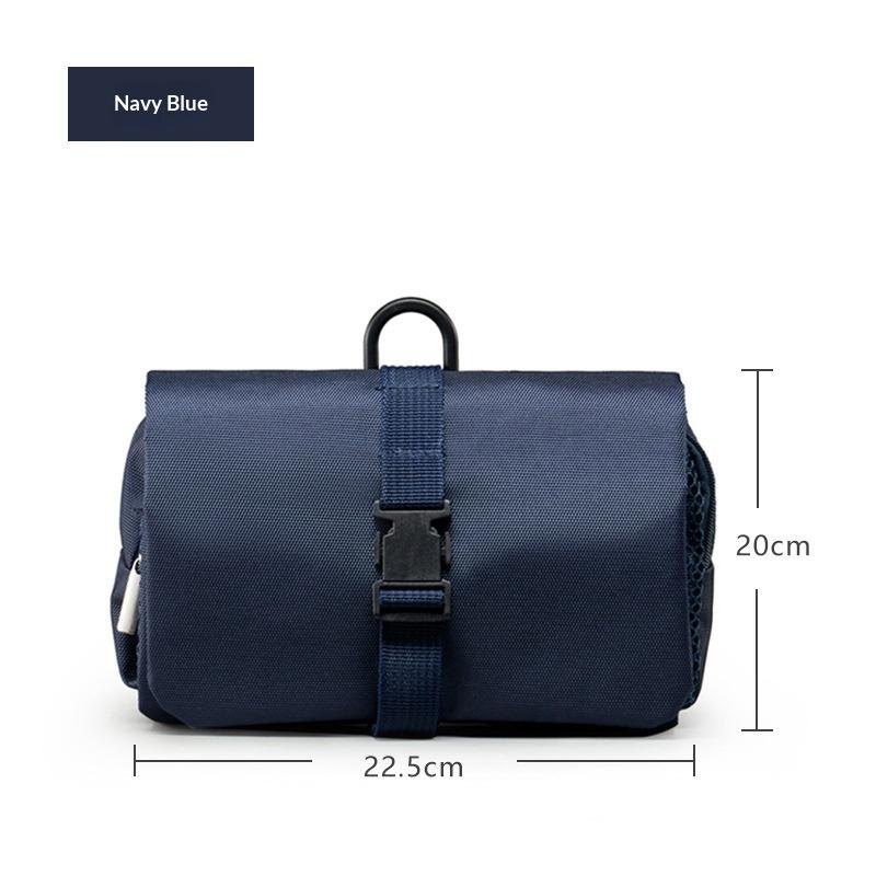 

1Pcs Business Trip Toiletries Storage Bag Japanese Style Snap Folding Toiletry Bag Hook High Quality Cosmetic Bag Темно-синій