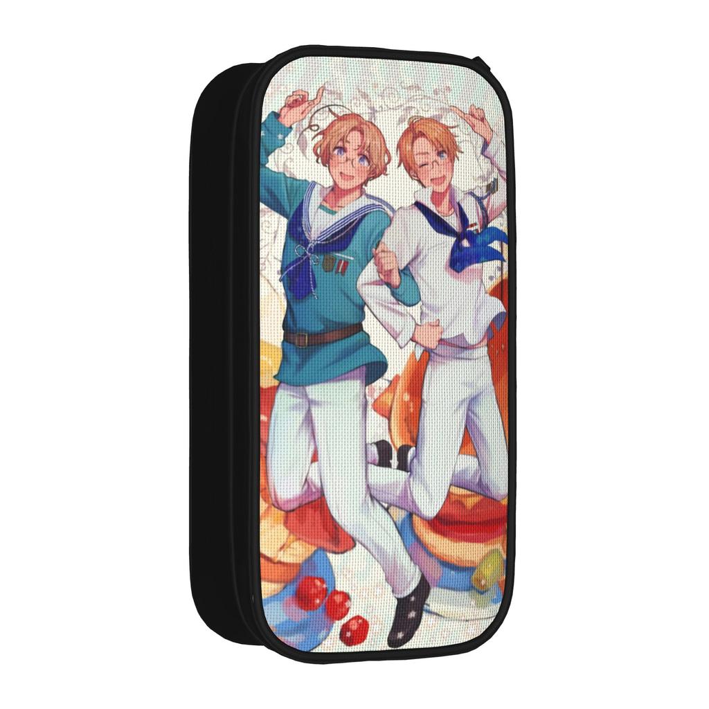 Hetalias Axis Powers Accessories Pen Box Large-capacity Kids Pencil Bag Birthday Gift