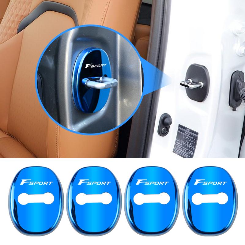 NGD4  4PCS Car Door Lock Cover Stainless Steel Protection Accessories For Lexus F SPORT GS GX IS LS LX CT LC RC LBX NX RX 350h 450h ES