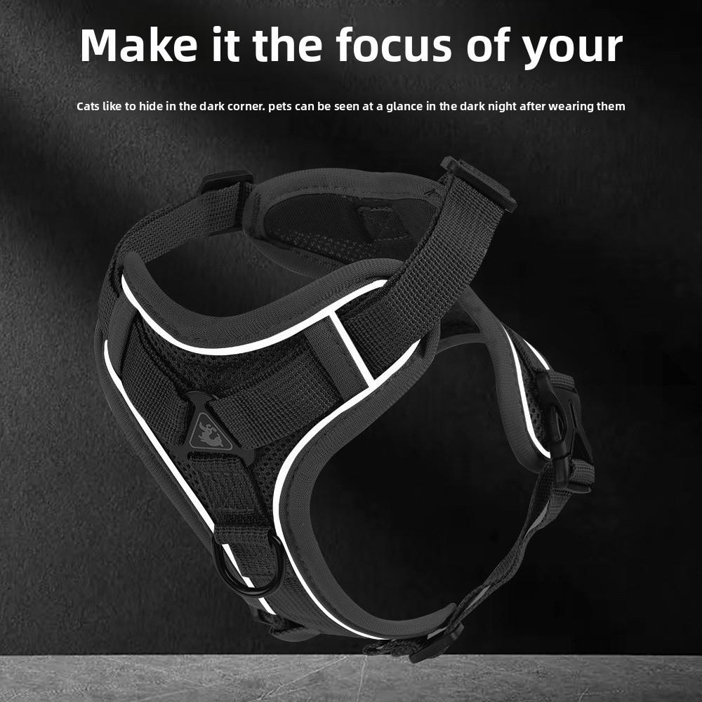 Adjustable Cat Harness and Leash Sets Reflective Vest Style Mesh Pet Harnesses Breathable Kawaii Dogs Accessories Outdoor