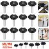 5pcs Carbon Steel Hand Knob Bolt Plastic Star Hand Screws M6/M8 Thread Clamping Thumb Handle Machine Screw Bolts