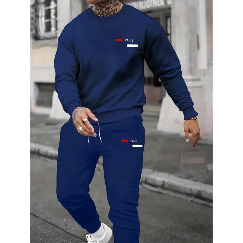 Mens Casual Hooded Sweatshirt Set Long Sleeve Tracksuit Lightweight Sporty Outfit Teens Young Adults